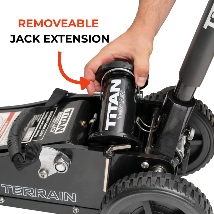 3 TONNE RUGGED FLOOR JACK - HI LIFT HYDRAULIC TROLLEY JACK - BLACK