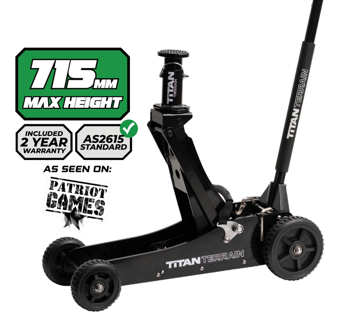 3 TONNE RUGGED FLOOR JACK - HI LIFT HYDRAULIC TROLLEY JACK - BLACK