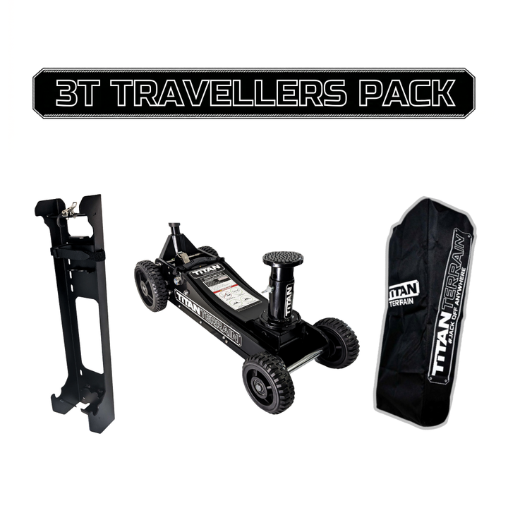 TITAN TERRAIN 3T Travellers Jack Pack - Includes 3000KG Jack, Bracket & Cover Bag