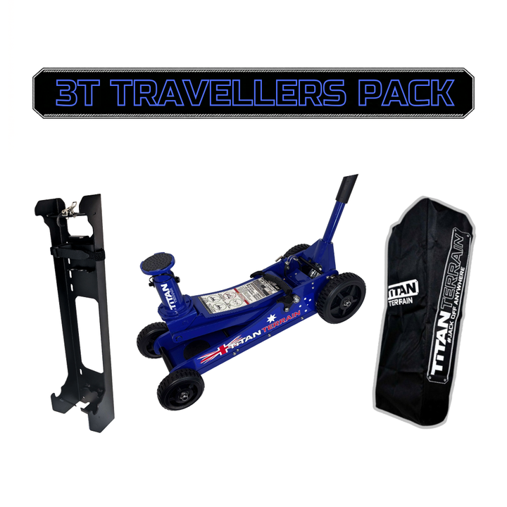 TITAN TERRAIN 3T Travellers Jack Pack - Includes 3000KG Jack, Bracket & Cover Bag