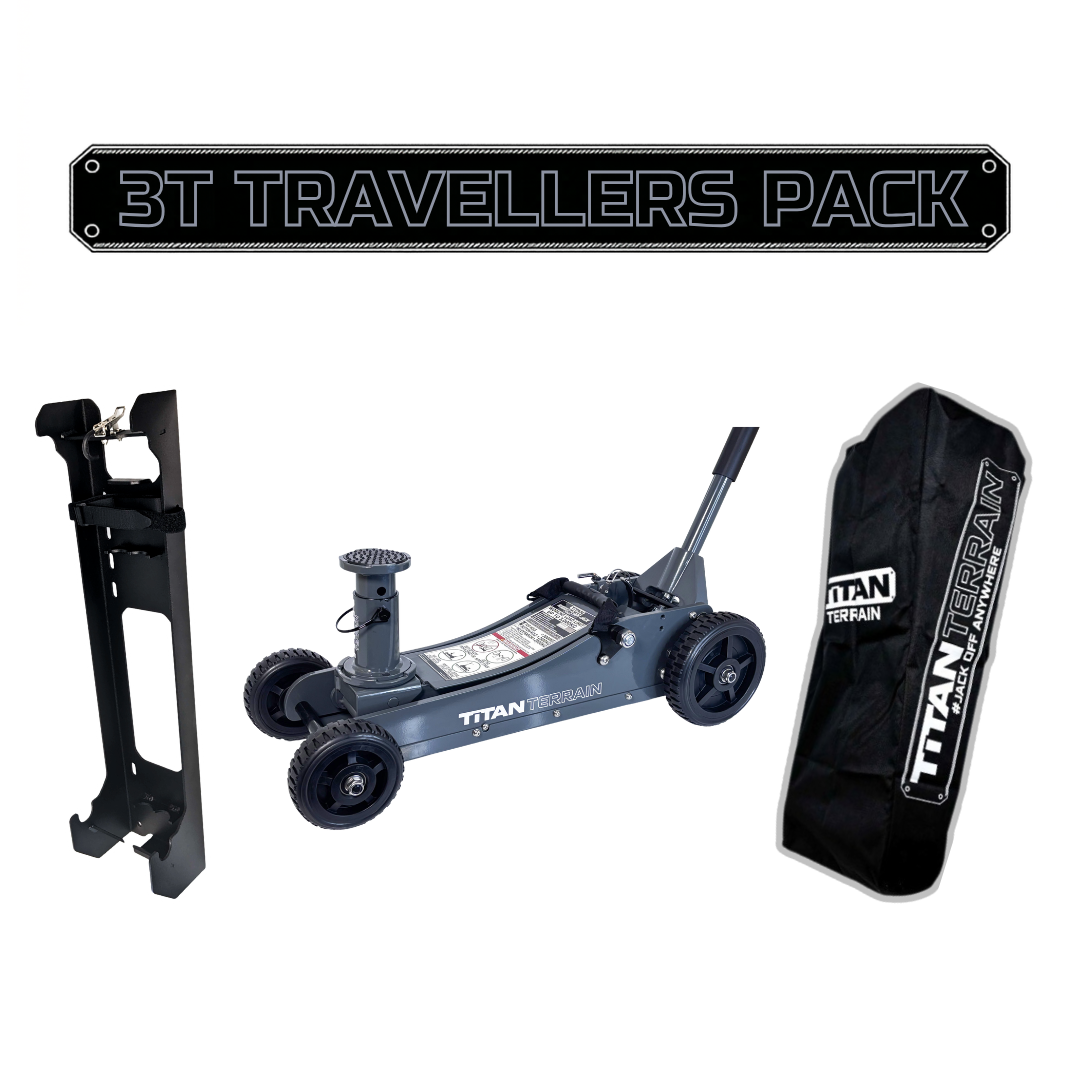 TITAN TERRAIN 3T Travellers Jack Pack - Includes 3000KG Jack, Bracket & Cover Bag