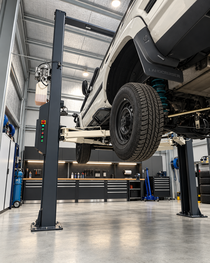 4.5 TONNE 2-POST CAR HOIST ELECTRIC LOCK RELEASE