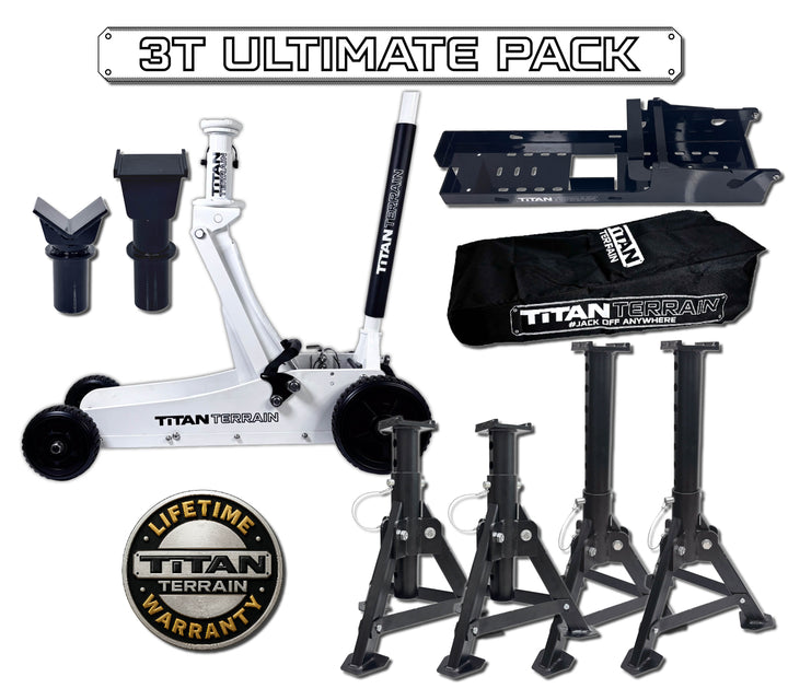 Titan Terrain 3T Ultimate Pack with various tools and stands on a white background
