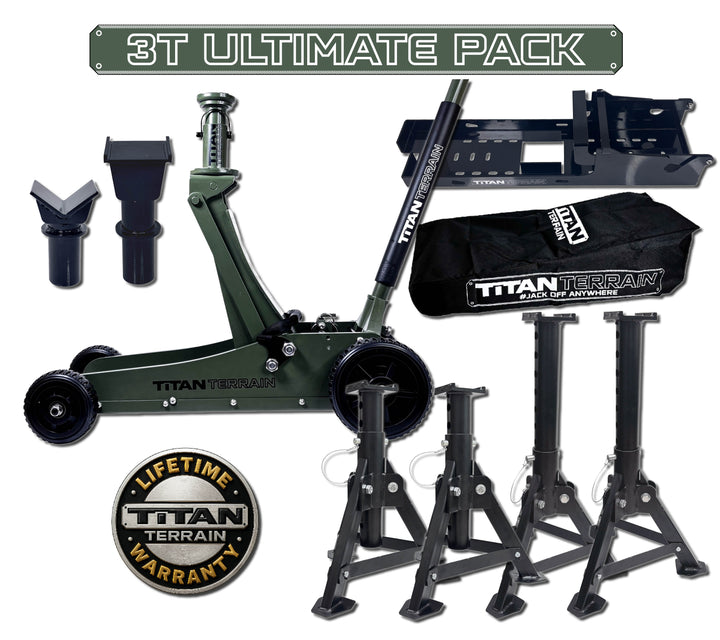 Titan Terrain vehicle lift kit with various components on a white background