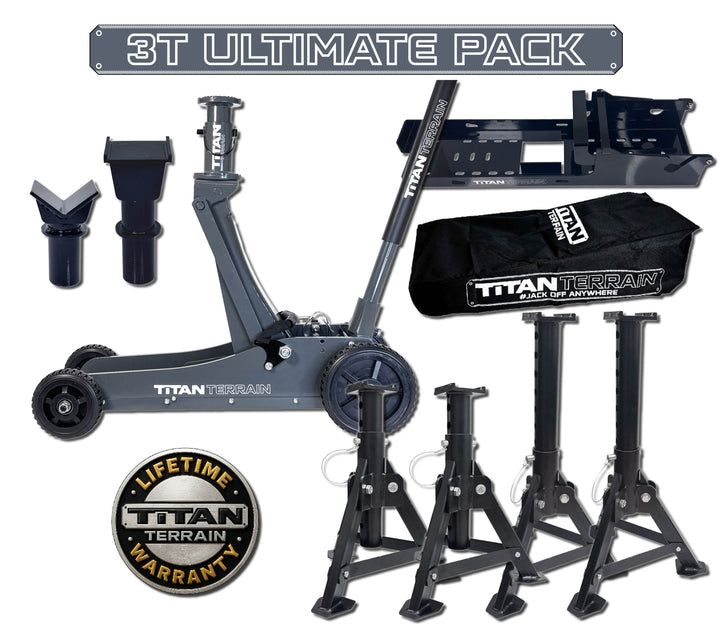 Titan Terrain vehicle lift kit with various components on a white background