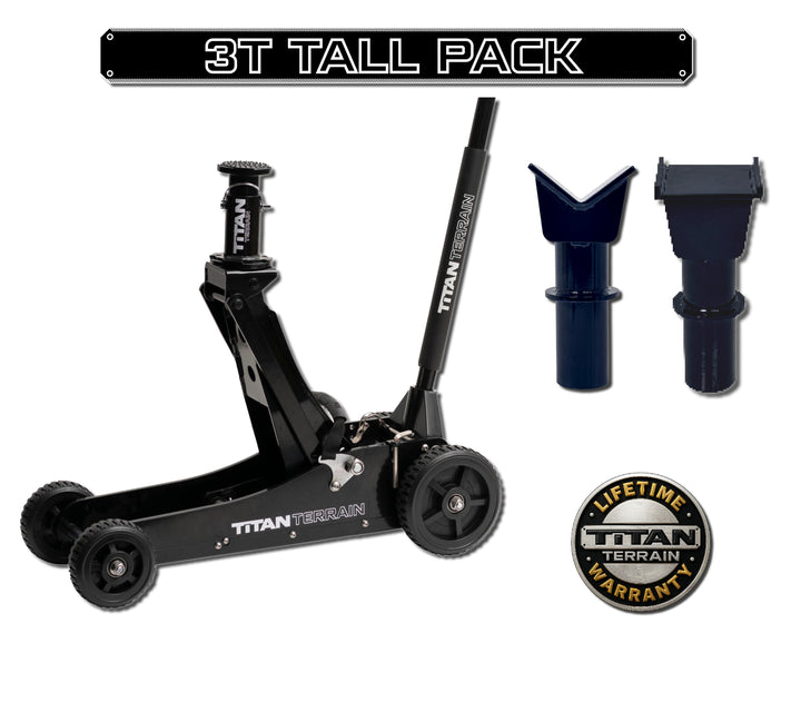 Titan Terrain 3T Extra Height Jack Pack - Includes 3000KG Jack, Extension Upgrades & Lifetime Warranty
