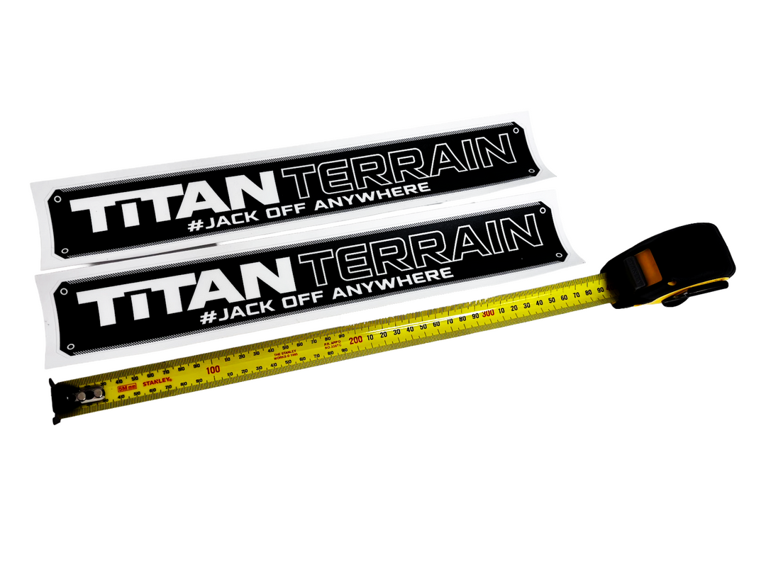 TITAN TERRAIN - MEDIUM STICKER w/ #JACK OFF ANYWHERE - PAIR (37cm)