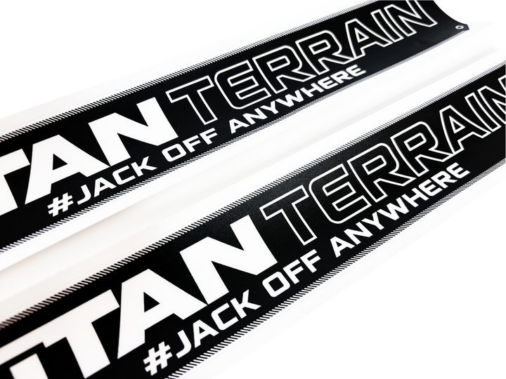 TITAN TERRAIN - MEDIUM STICKER w/ #JACK OFF ANYWHERE - PAIR (37cm)