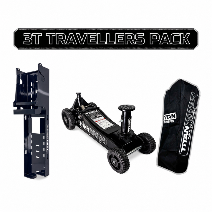 TITAN TERRAIN 3T Travellers Jack Pack - Includes 3000KG Jack, Bracket & Cover Bag