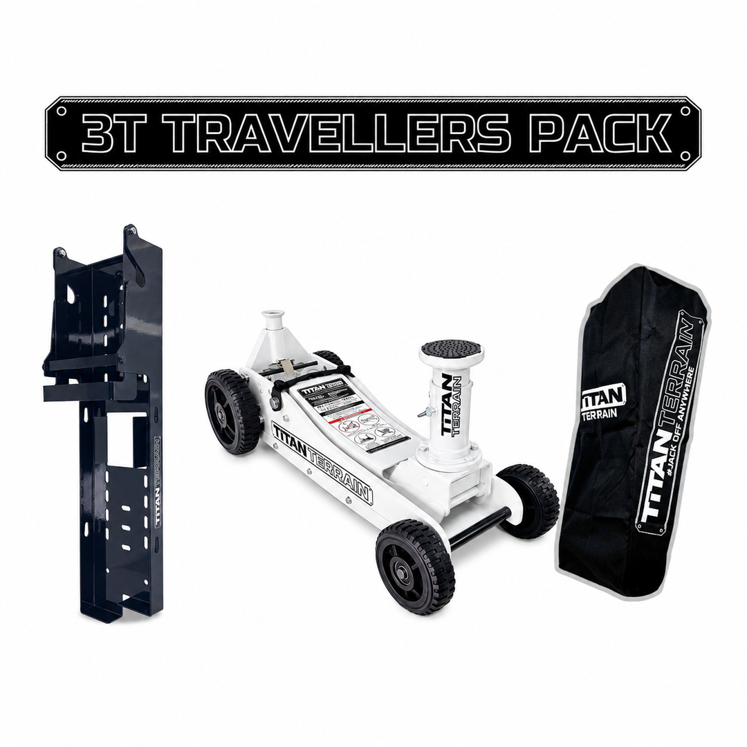 TITAN TERRAIN 3T Travellers Jack Pack - Includes 3000KG Jack, Bracket & Cover Bag