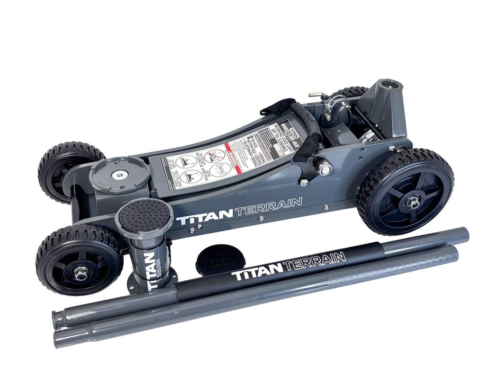 Titan Terrain 3 tonne rugged floor jack in graphite grey