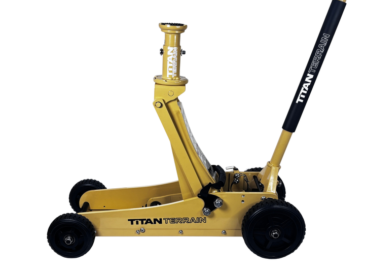 Titan Terrain 3 tonne rugged floor jack in sandy taupe