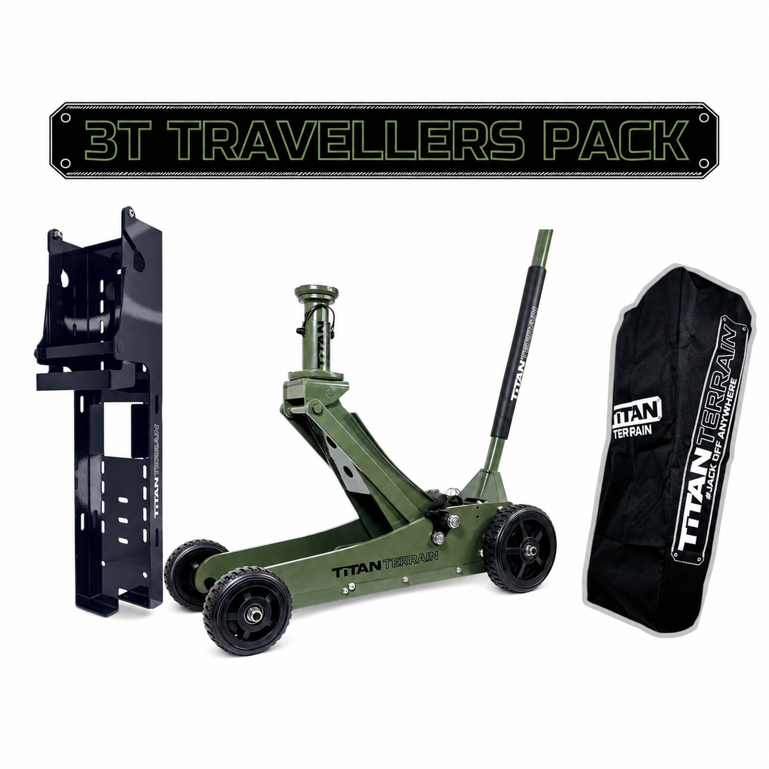 Titan Terrain 3T travellers jack pack with jack, bracket and cover bag
